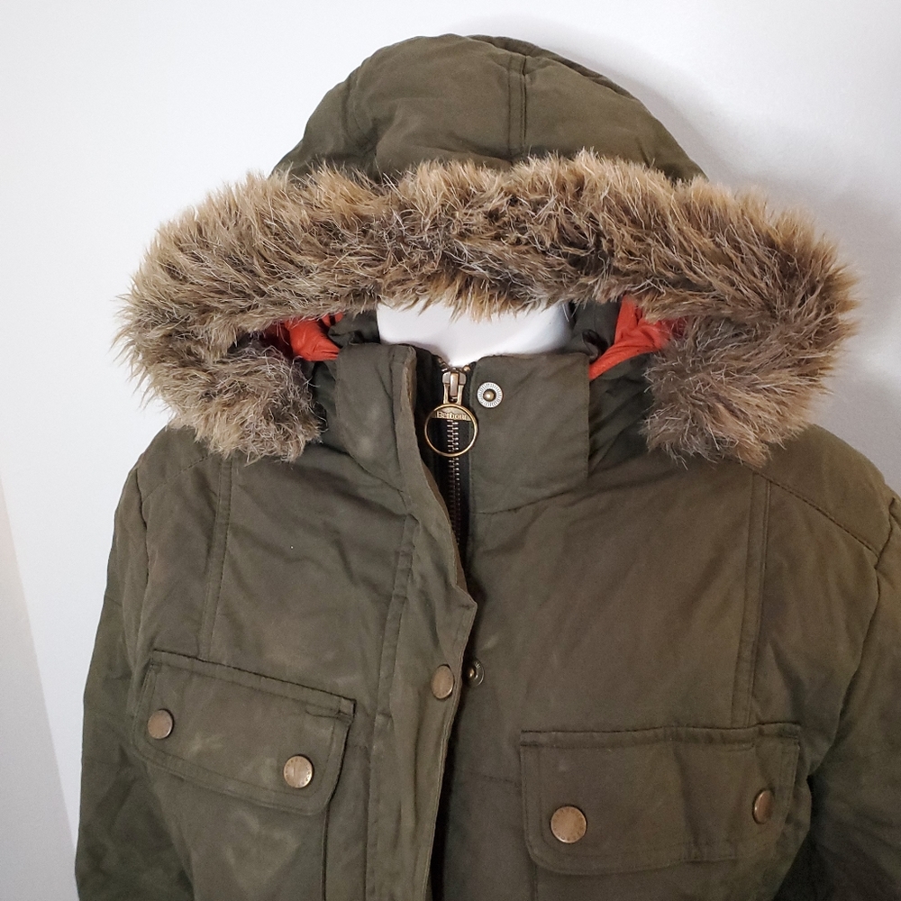 Barbour Storm Waxed Cotton Down Jacket 14 - Picture 3 of 8